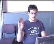 picture of camcorder view gesturing the letter 'b'